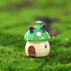 Lime Vert Mini figurines de champignon en résine, décoration d'affichage paysage miniature, pour accessoires de maison de poupée, décoration de la maison, lime green, 21x26mm