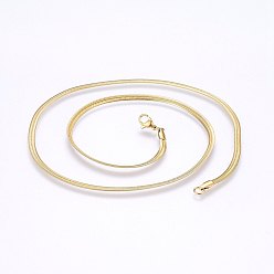Real 18K Gold Plated 304 Stainless Steel Chain Necklaces, with Lobster Claw Clasps, Real 18K Gold Plated, 17.7 inch(45cm), 1.5mm