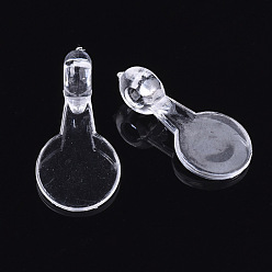 Clear Transparent Acrylic Pendants, Flat Round, Clear, 16x8x1mm, Hole: 2mm