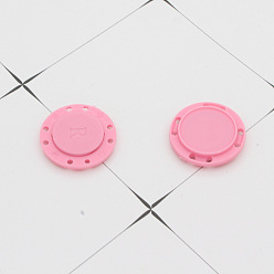 Pearl Pink Nylon Magnetic Buttons Snap Magnet Fastener, Flat Round, for Cloth & Purse Makings, Pearl Pink, 2.1cm, 2pcs/set