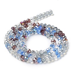 Aqua Chapelets de perles en verre, facette, rondelle, Aqua, 4~4.5x3.5mm, Trou: 1mm, Environ 121~127 pcs/chapelet, 16.61 pouces ~ 17.20 pouces (42.2~43.7 cm)