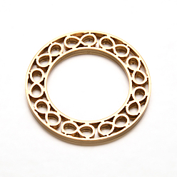 Золотой 304 из нержавеющей стали бесконечность связывая кольца, золотые, 35x2 мм, отверстие : 23 мм