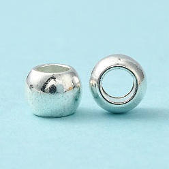 Silver Tibetan Style Spacer Beads, Lead Free and Cadmium Free, Drum, Silver, 6x7mm, Hole: 3.5mm