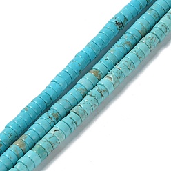 Howlita Perlas naturales howlite hebras, teñido, Disco redondo plano, perlas heishi, 5.5~6x2.5~3 mm, agujero: 1 mm, sobre 119~128 unidades / cadena, 14.65~15.55'' (37.2~39.5 cm)
