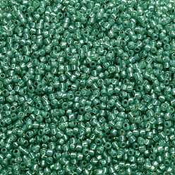 (2119) Silver Lined Dk Mint Toho perles de rocaille rondes, perles de rocaille japonais, (2119) menthe dk doublée d'argent, 11/0, 2.2mm, Trou: 0.8mm, à propos 1110pcs / bouteille, 10 g / bouteille