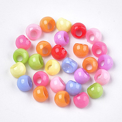 Mixed Color Opaque AS Plastic Charms, Suzumaru Beads, Round, Mixed Color, 10x9.5x9mm, Hole: 4mm, about 1600pcs/500g