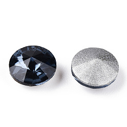 Montana Señaló hacia cabujones de diamantes de imitación de cristal, rhinestone del rivoli, espalda plateada, facetados, cono, Montana, 10x5 mm