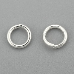 Plata 304 argollas de acero inoxidable, anillos del salto abiertos, plata, 18 calibre, 6x1 mm, diámetro interior: 4 mm