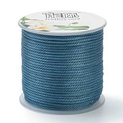 Стально-синий Полиэстер плетеные шнуры, для изготовления ювелирных изделий из бисера, стальной синий, 1.5 мм, около 21.87 ярдов (20 м) / рулон