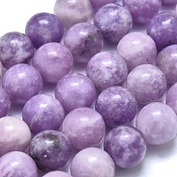 Lepidolite Natural Lepidolite/Purple Mica Stone Beads Strands, Round, 8~8.5mm, Hole: 0.8mm, about 48pcs/strand, 15.35 inch(39cm)
