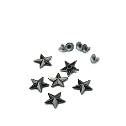 Bronze Rivets de collision en alliage étoile, rivets semi-tubulaires, pour chaussures, vêtements, accessoires, gris anthracite, 15mm, à propos de 1000 ensembles/sac