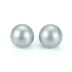 Gris Perles de boule en laiton, sans trou, grises , 16mm