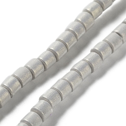 Silver Spray Painted Handmade Polymer Clay Beads Strands, for DIY Jewelry Crafts Supplies, Column, Silver, 6~6.5x6mm, Hole: 1.8mm, about 63~65pcs/strand, 15.43~15.87 inch(39.2~40.3cm)