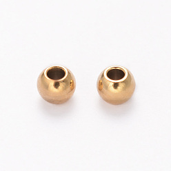 Golden Ion Plating(IP) 304 Stainless Steel Spacer Beads, Rondelle, Golden, 3x2.3mm, Hole: 1.2mm