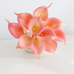 Pink Flor artificial de imitación de cuero de cala, Flor artificial para decoración interior y exterior., rosa, 350x90x70 mm