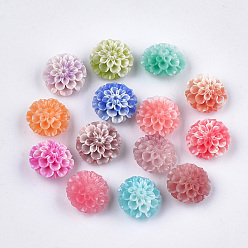 Couleur Mélangete Perles de corail synthétiques, teint, fleur de lotus, couleur mixte, 15x16x9.5mm, Trou: 1.4mm