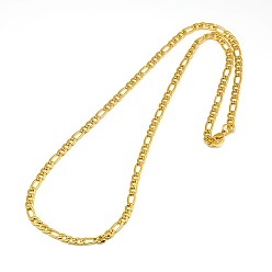 Golden 304 Stainless Steel Figaro Chain Necklace Making, Golden, 19.49 inch~21.65 inch(49.5~55cm), 4.5mm