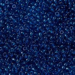 (RR149) Transparent Capri Blue Миюки круглые бусины рокайль, японский бисер, (rr 149) прозрачный синий капри, 8/0, 3 мм, отверстие : 1 мм, Около 2111~2277 шт / 50 г