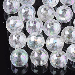 Clear AB Transparent Acrylic Beads, AB Color, Round, Clear AB, 8x7.5mm, Hole: 2.5mm, about 2170pcs/500g