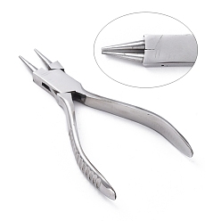 Platinum Carbon Steel Jewelry Pliers, Round Needle Nose Pliers Hand Tools, Platinum, 150x50x15mm
