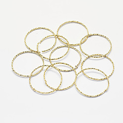 Настоящее золото 18K Длинные латунные кольца, реальный 18 k позолоченный, без никеля , кольцо, открытые кольца прыжок, 18 датчик, 20.5x1 мм, Внутренний диаметр: 19 мм