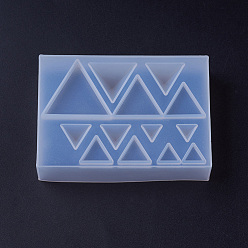White Silicone Molds, Resin Casting Molds, For UV Resin, Epoxy Resin Jewelry Making, Triangle, White, 91x63x22.5mm, inner size: 9~34x8~30mm