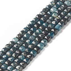 Tourmaline Natural Blue Tourmaline Beads Strands, Faceted, Cube, 4x4x4mm, Hole: 0.7mm, about 89pcs/strand, 15.55 inch(39.5cm)