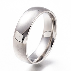Нержавеющая Сталь Цвет 304 палец кольца из нержавеющей стали, простые кольца, цвет нержавеющей стали, размер США 7, внутренний диаметр: 17 мм