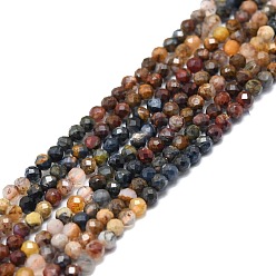 Pietersite Natural Pietersite Beads Strands, Faceted, Round, 3mm, Hole: 0.7mm, about 132pcs/strand, 15.16''~15.55''(38.5~39.5cm)