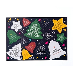 Coloré Feuille d'étiquettes volantes de Noël, étiquettes-cadeaux suspendues de Noël, pour les cadeaux de pâtisserie de fête de Noël, formes mixtes, colorées, 25.5x18 cm