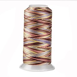 Colorido Hilo de coser de poliéster redondo teñido en segmentos, para coser a mano y a máquina, bordado de borlas, colorido, 3 -capa 0.2 mm, sobre 1000 m / rollo