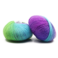 Colorful Rainbow Single-strand Dyed Thread Gradient Color Pure Wool Thread, Soft and Warm, for Hand-woven Shawl Scarf Hat, Colorful, about 196.85 Yards(180m)/Roll