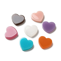 Couleur Mélangete Cabochons acryliques, cœur, couleur mixte, 20.5x23x4mm