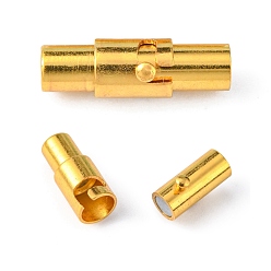 Golden Brass Locking Tube Magnetic Clasps, Column, Golden, 15x4mm, Hole: 2.8mm