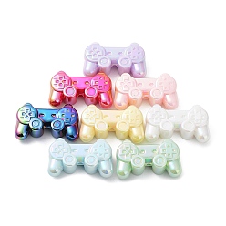 Mixed Color UV Plating Opaque Acrylic Beads, Game Machine, Iridescent, Mixed Color, 24x38.5x12mm, Hole: 2.5mm