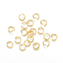 Real 18K Gold Plated 304 Stainless Steel Jump Rings, Open Jump Rings, Metal Connectors for DIY Jewelry Crafting and Keychain Accessories, Real 18K Gold Plated, 22 Gauge, 4x0.6mm, Inner Diameter: 3mm.
