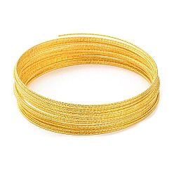 Golden Iron Wire, Textured Round, for Bangle Making, Golden, 1.2mm, Inner Diameter: 98mm