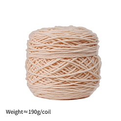 PeachPuff 190g 8-Ply Milk Cotton Yarn for Tufting Gun Rugs, Amigurumi Yarn, Crochet Yarn, for Sweater Hat Socks Baby Blankets, PeachPuff, 5mm