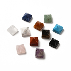 Mixed Stone Natural & Synthetic Mixed Stone Beads, Faceted Pyramid Bead, 9x10x10mm, Hole: 1.2mm