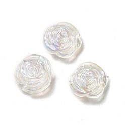 Clear UV Plating Transparent Acrylic Beads, AB Color Plated, Rose, Clear, 17x16.5x8mm, Hole: 2mm