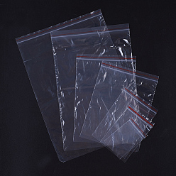 Rouge Sacs en plastique à fermeture éclair, sacs d'emballage refermables, joint haut, sac auto-scellant, rectangle, rouge, 8x6 cm, épaisseur unilatérale : 1.1 mil(0.028mm)