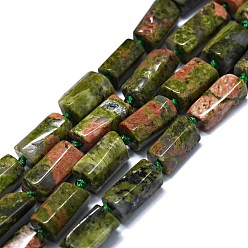 Unakite Natural Unakite Beads Strands, Nuggets, 6~12x6~7mm, Hole: 0.8mm, about 26~35pcs/strand, 15.55''~16.14''(39.5~41cm)