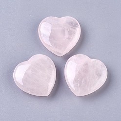 Cuarzo Rosa Natural aumentó de cabujones de cuarzo, corazón, 25x25x7.5~11 mm