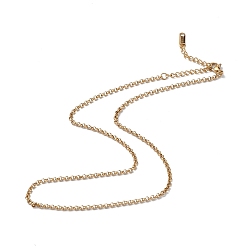 Oro Chapado en iones (ip) 304 collar de cadena rolo de acero inoxidable para hombres y mujeres, dorado, 15.67 pulgada (39.8 cm)