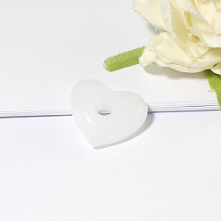 Blanco Colgante de botella de perfume de murano hecho a mano, cuadrado y corazón, blanco, 22x25 mm