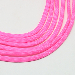 Pourpre 7 âmes intérieures cordes en polyester et spandex, couleur unie, pour la fabrication de bracelets en corde, fuchsia, 4~5mm, environ 109.36 yards (100m)/paquet, 420~500g / bundle