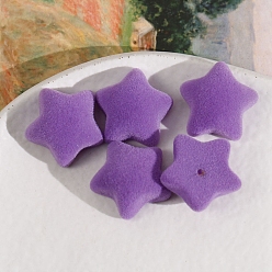 Medium Purple Flocking Resin Cabochons, Star, Medium Purple, 19x18mm