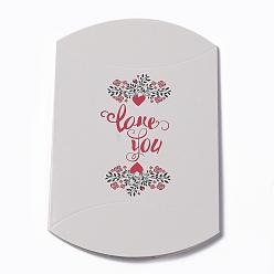 Mot Boîtes d'oreiller en papier, coffrets cadeaux bonbons, pour les faveurs de mariage fournitures de fête d'anniversaire de douche de bébé, blanc, mot, 3-5/8x2-1/2x1 pouce (9.1x6.3x2.6 cm)