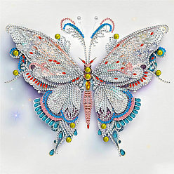Разноцветный Набор для алмазной живописи бабочки своими руками, включая сумку со стразами из смолы, алмазная липкая ручка, поднос тарелка и клей глина, красочный, 300x300 мм