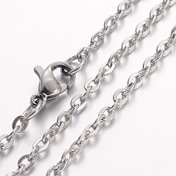 Stainless Steel Color 304 Stainless Steel Necklace, Cable Chains, with Lobster Clasps, Stainless Steel Color, 23.6 inch(600mm), 2.3mm